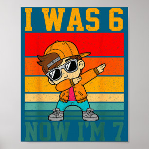 Kid Dabbing 7th Birthday 6 7 Poster