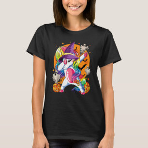 Kid Dabbing Unicorn Halloween Spooky Season Kids T T-Shirt