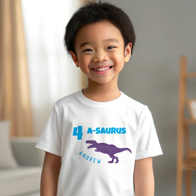 Kid Dinosaur Birthday Party Personalised T-Shirt (Creator Uploaded)