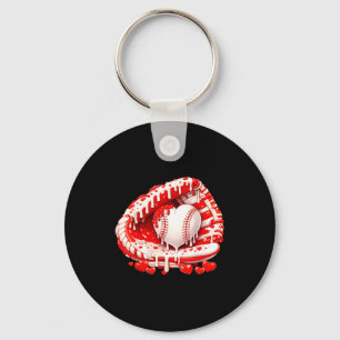 Kid Drip Ice Cream Baseball Heart Catcher Valentin Key Ring