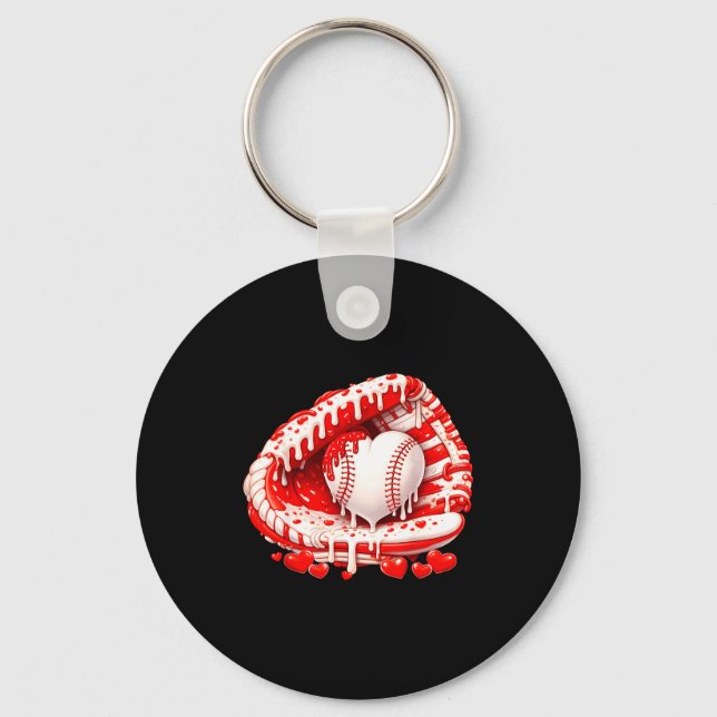 Kid Drip Ice Cream Baseball Heart Catcher Valentin Key Ring (Front)