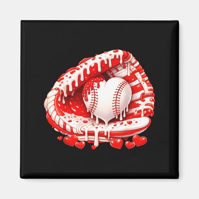 Kid Drip Ice Cream Baseball Heart Catcher Valentin Magnet (Front)
