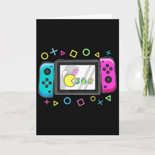 Kid Easter Video Game Eating Bunny Eggs Gamer Boys Card