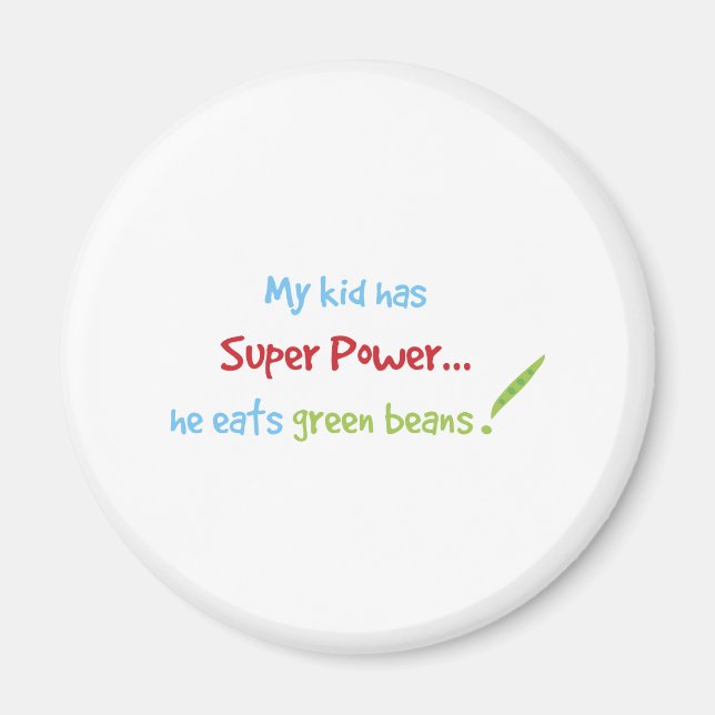 Kid eats green beans magnet (Front)