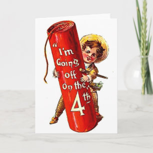 Kid Firecracker Joke July 4th Vintage Postcard Art