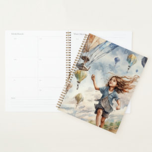 kid flying kites planner