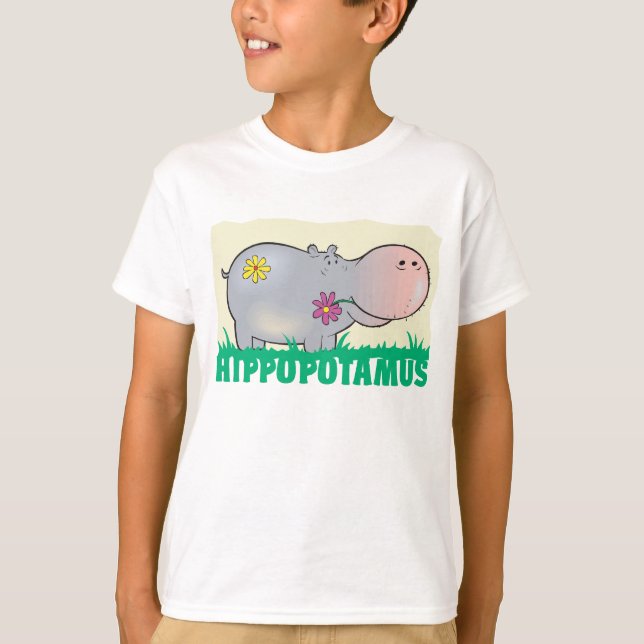 Kid Friendly Hippopotamus T-Shirt (Front)
