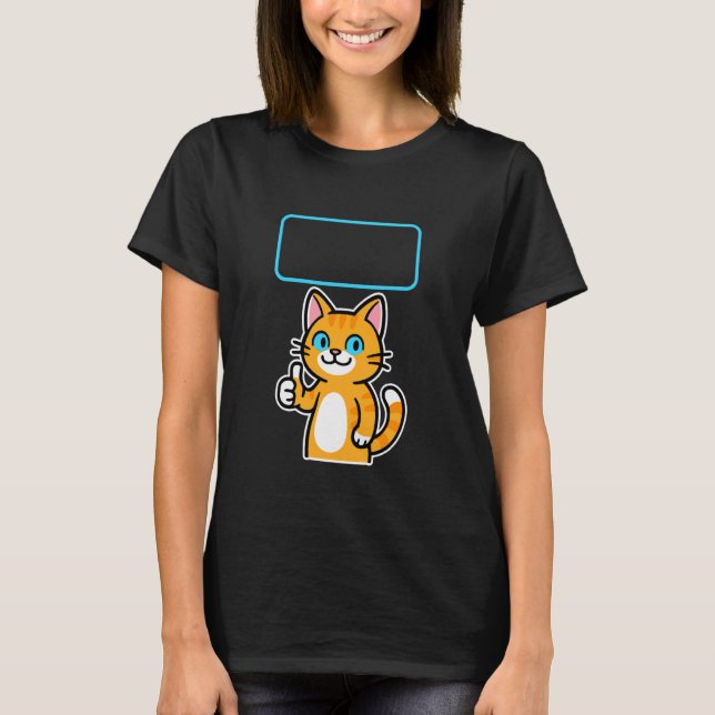 Kid Friendly Meme Creation Thumbs Up Cat Caption K T-Shirt (Front)