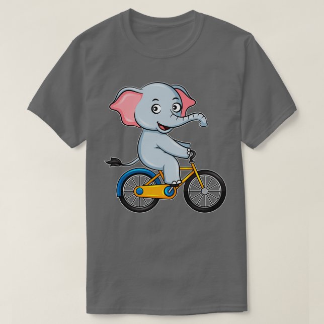 Kid Gift Elefant Driving With A Bicycle For Boys A T-Shirt (Design Front)