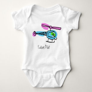 kid helicopter, Future Pilot Baby Bodysuit