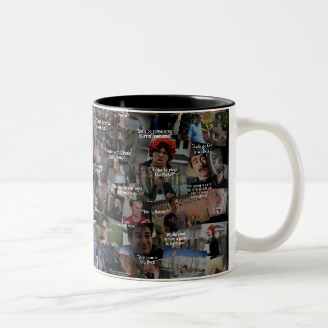 “Kid History” Quote Collage Two-Tone Coffee Mug (Right)