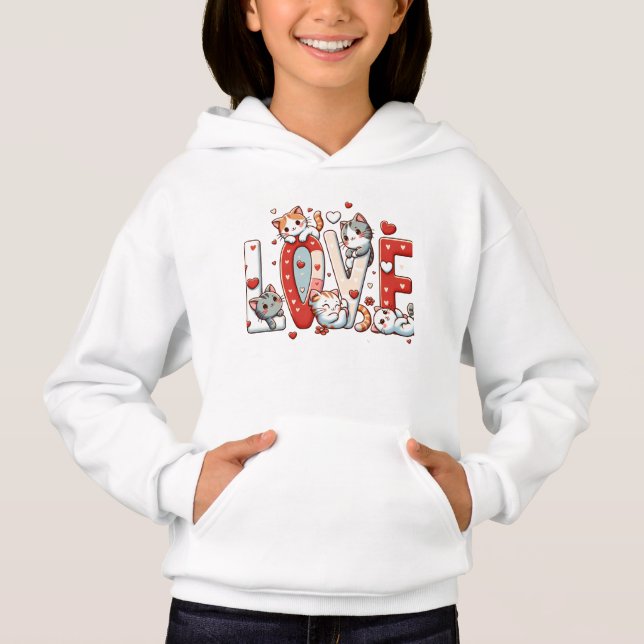 kid hoodie Adorable Cartoon Cats (Front)