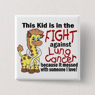 Kid In The Fight Against Lung Cancer 15 Cm Square Badge