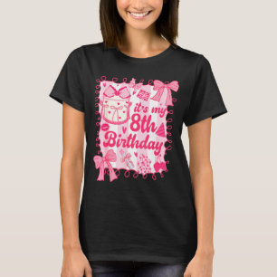 Kid Its My 8th Birthday Coquette Aesthetic 8 Years T-Shirt