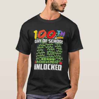 Kid Level 100 Days Of School Unlocked Gamer Video T-Shirt
