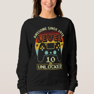 Kid Level 10 Unlocked Awesome Since 2012 10th Birt Sweatshirt
