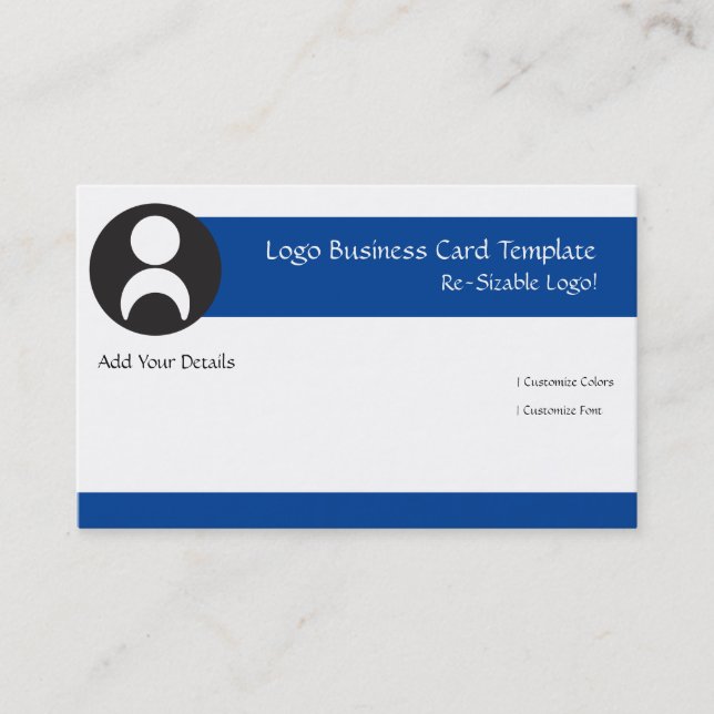 Kid Logo or People Black & White Logo Business Card (Front)