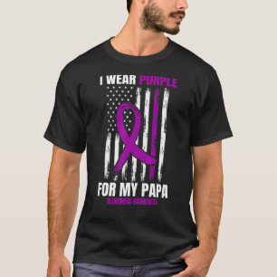 Kid Men Women Purple Papa Alzheimers Awareness Ame T-Shirt