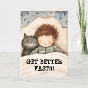 KID n CAT GET WELL CARD