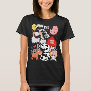 Kid Oink Baa Neigh Cluck Moo Im 3 Birthday Party T T-Shirt