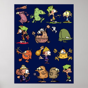 Kid Paddle Characters  Blue Poster