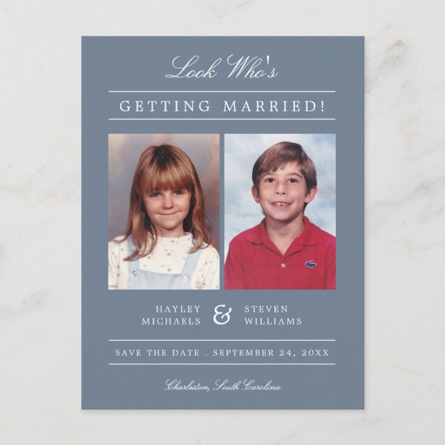 Kid Photo Save the Date | Dusty Postcard (Front)