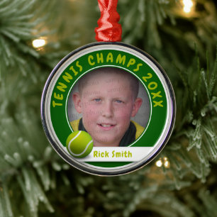 Kid Photo Tennis Champs 20XX Metal Tree Decoration