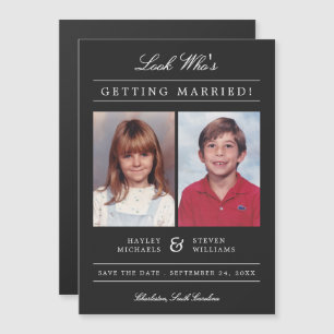 Kid Photos Old School Classic Styled Black Magnetic Invitation