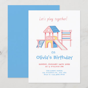 Kid playground birthday invitation