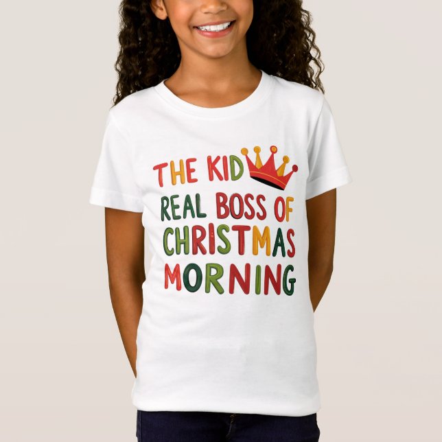 Kid Real Boss Christmas Morning T-Shirt (Front)