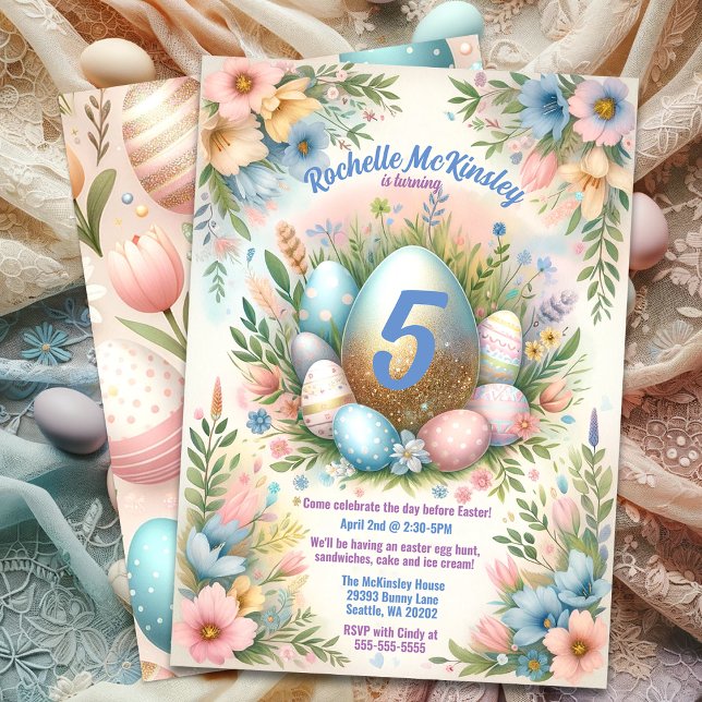 Kid’s Easter Egg Hunt Spring Birthday Party Invitation (Creator Uploaded)