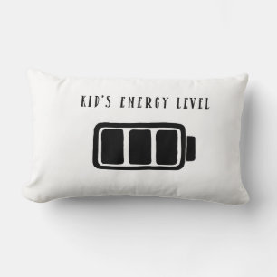 Kid’s Energy Level Funny Battery Graphic Lumbar Cushion
