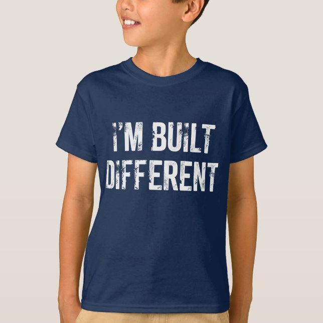 Kid’s t-shirt “built different” saying (Front)