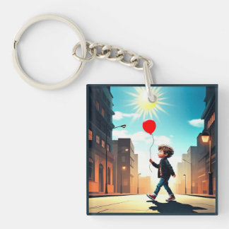 " KID STROLLING INTO SUNSHINE " KEY RING
