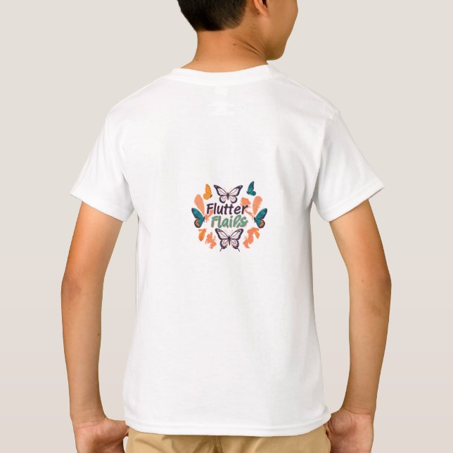 Kid T-shirt designed with "Flutter Flairs". (Back)