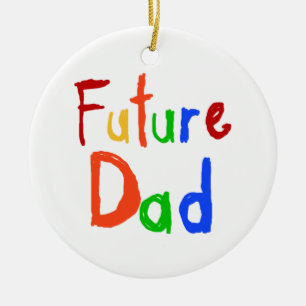 Kid Text Future Dad T-shirts and Gifts Ceramic Tree Decoration
