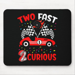Kid Two Fast 2 Curious 2nd Birthday Two Years Old Mouse Pad