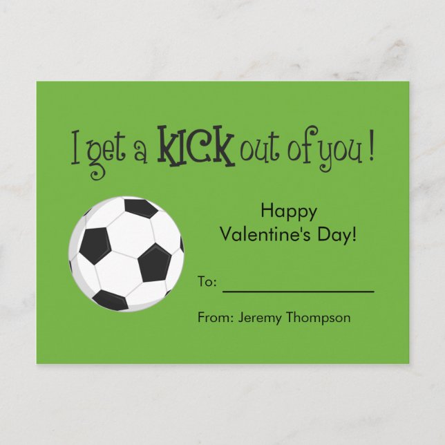 Kid Valentine's Day Card - Soccer Love (Front)