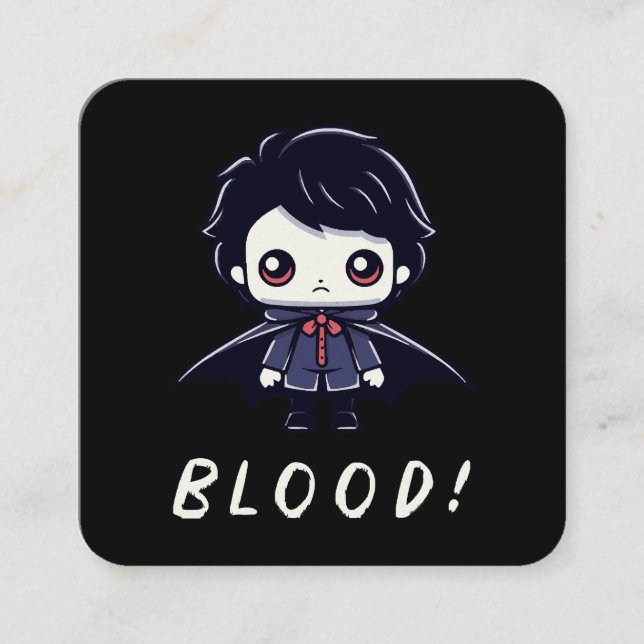 Kid Vampire Square Business Card (Front)