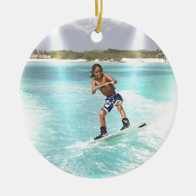 Kid Wakeboarding Ornament (Front)
