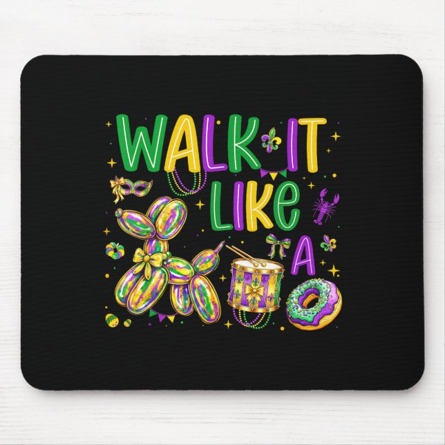 Kid Walk It Like Dog Mardi Mouse Pad (Front)
