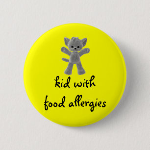 Kid with food allergies 6 cm round badge