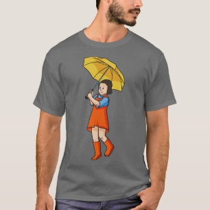 Kid With Umbrella Rain Kids T-Shirt