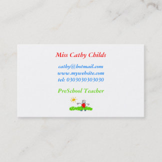 Kiddie Art, Miss Cathy Childs, Business Card
