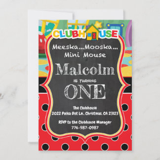 Kiddie Clubhouse Birthday Invite