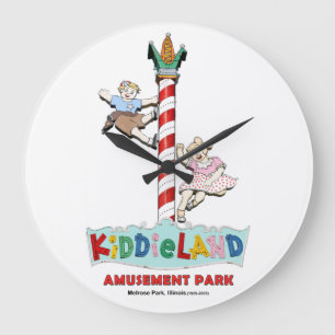 Kiddieland Melrose Park, IL, Pole Sign Large Clock