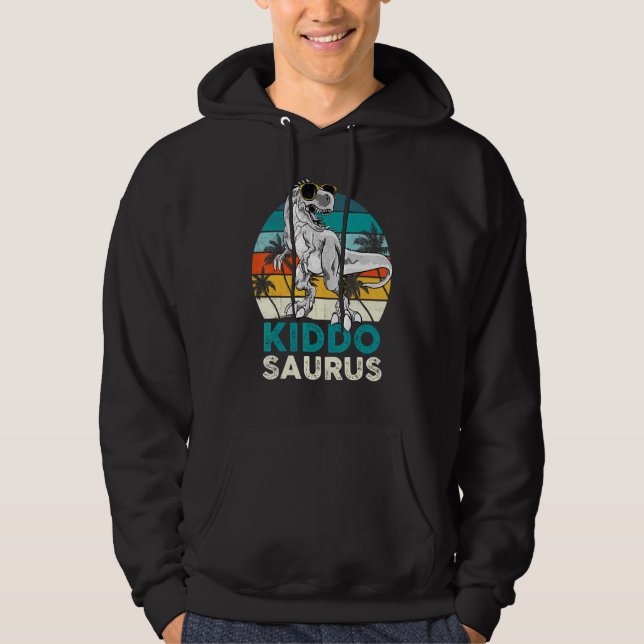 Kiddo Saurus Dinosaur Kid Matching Family T Rex Vi Hoodie (Front)