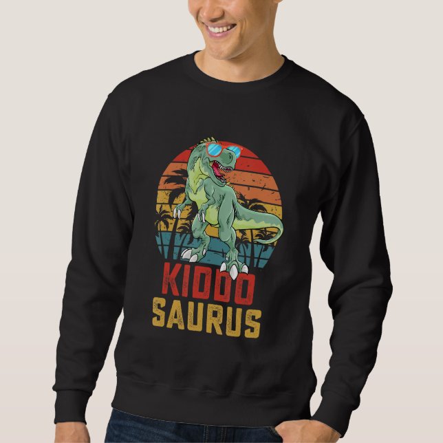 Kiddosaurus T Rex Dinosaur Kiddo Saurus Family Mat Sweatshirt (Front)