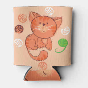 Kiddy Toy Cat: Vintage Illustration. Can Cooler
