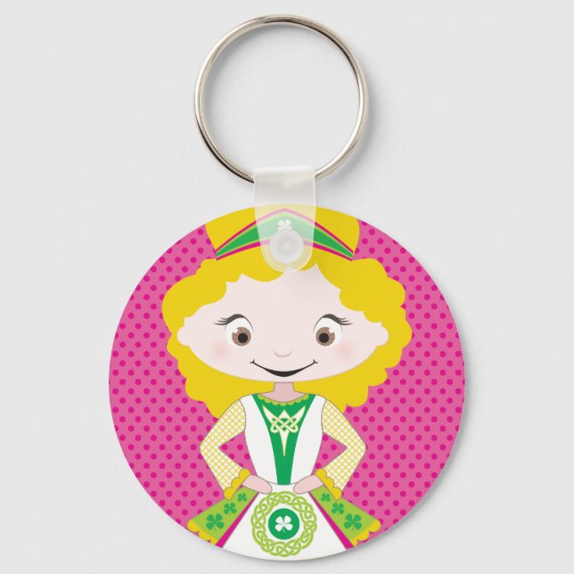 KIDLETS :: irish dancer blonde Key Ring (Front)